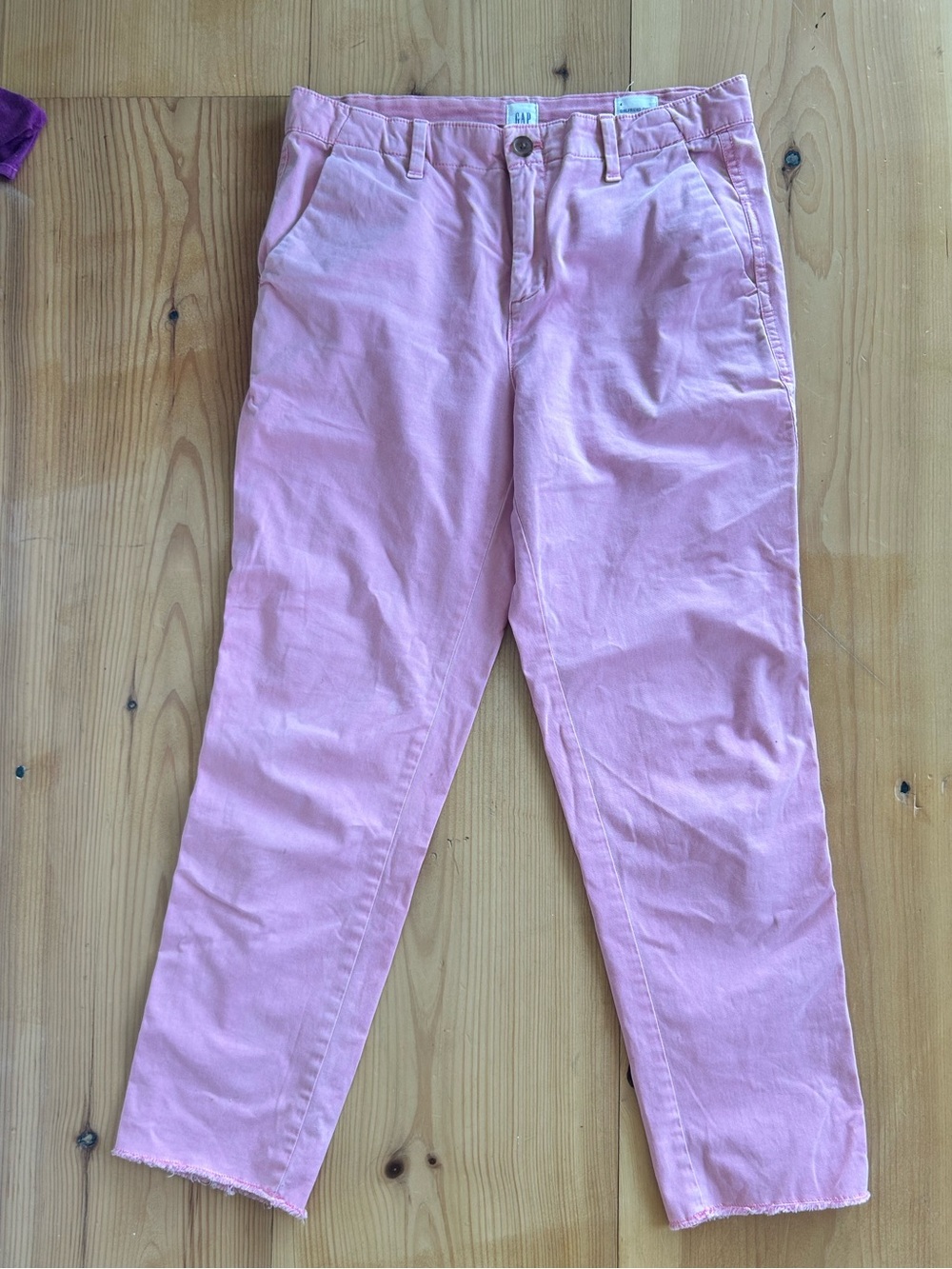 GAP Pink Girlfriend Chino Cropped Pants